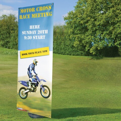 Blizzard outdoor banner - graphic example - motor cross race