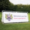 Monsoon outdoor banner- graphic example - welcome to our club