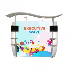 Linear executive wave display stand - full view - exhibition display