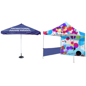 Outdoor displays - Colourful Promotional Parasols
