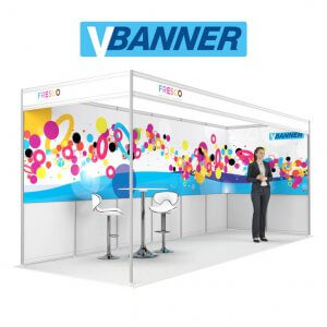 VBanner rollout banner system eye-level continuous graphics