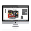 iMac with an InDesign artwork example