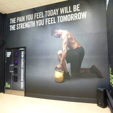 Wall Guard High performance wear graphic at Leeds University