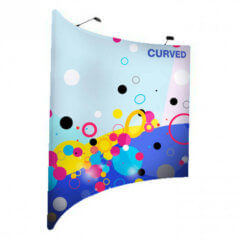 Horizontal curved fabric display